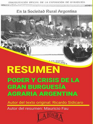 cover image of Resumen de Poder y Crisis de la Gran Burguesía Agraria Argentina